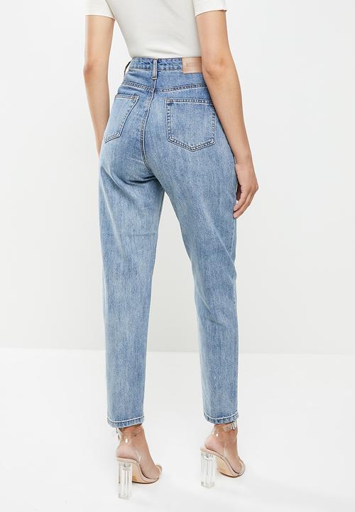 Missguided - Clean vintage wash mom jean - blue