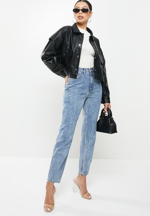 Missguided - Clean vintage wash mom jean - blue