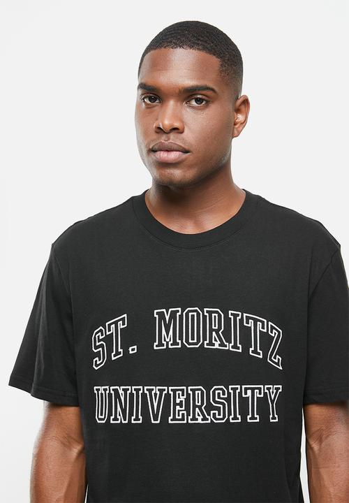 Factorie - Regular graphic T-shirt - black