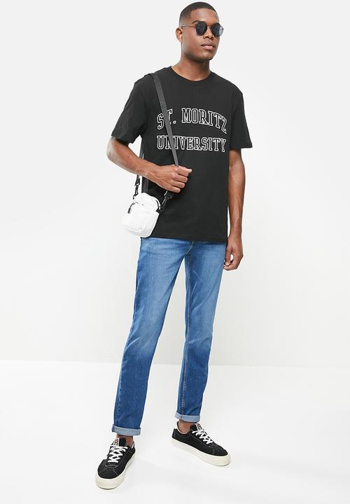 Factorie - Regular graphic T-shirt - black