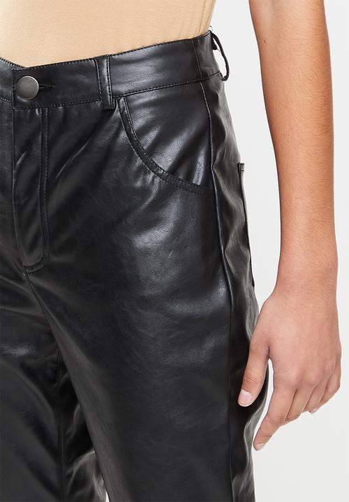 Glamorous - Petite pu coated trouser - black