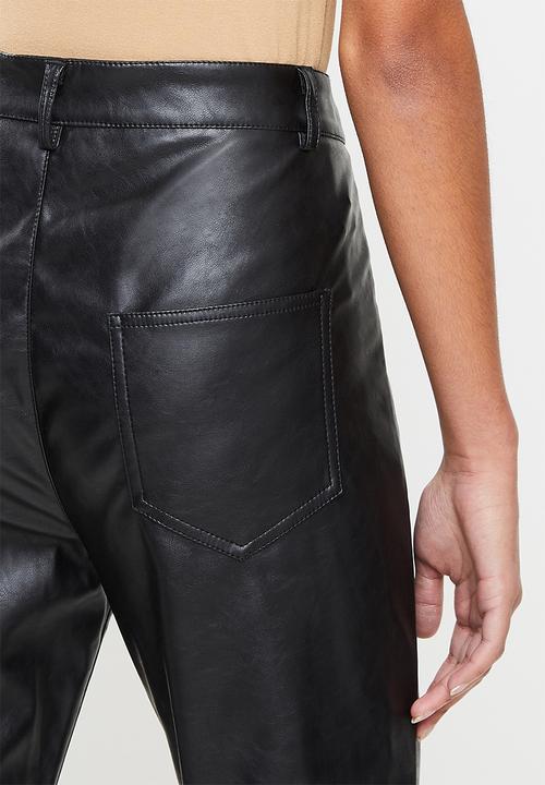 Glamorous - Petite pu coated trouser - black