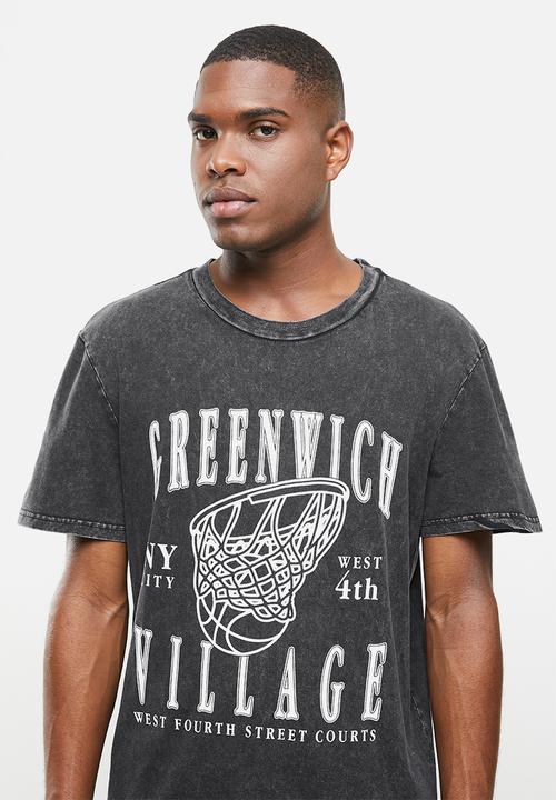 Factorie - Regular graphic T-shirt - black