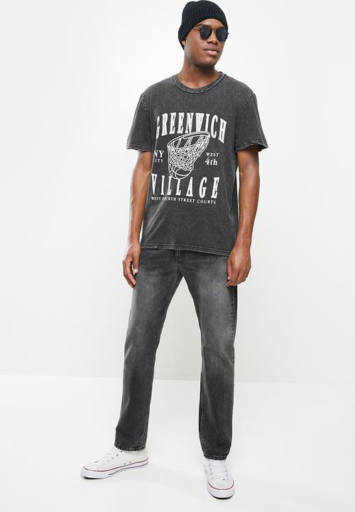Factorie - Regular graphic T-shirt - black