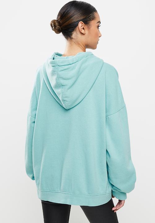 Missguided - Petite Missguided washed basic hoodie - blue