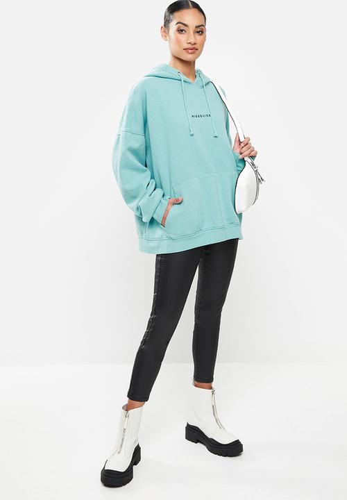 Missguided - Petite Missguided washed basic hoodie - blue