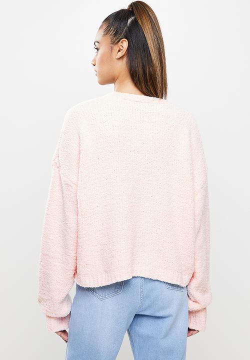 Missguided - Petite popcorn oversized cardigan - pink