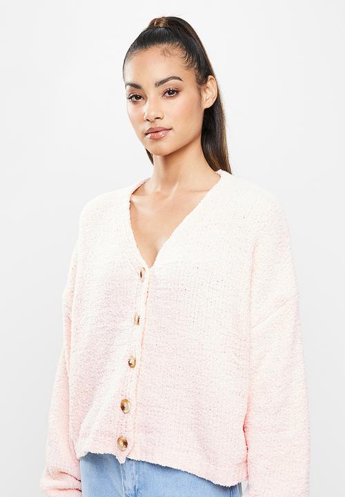 Missguided - Petite popcorn oversized cardigan - pink