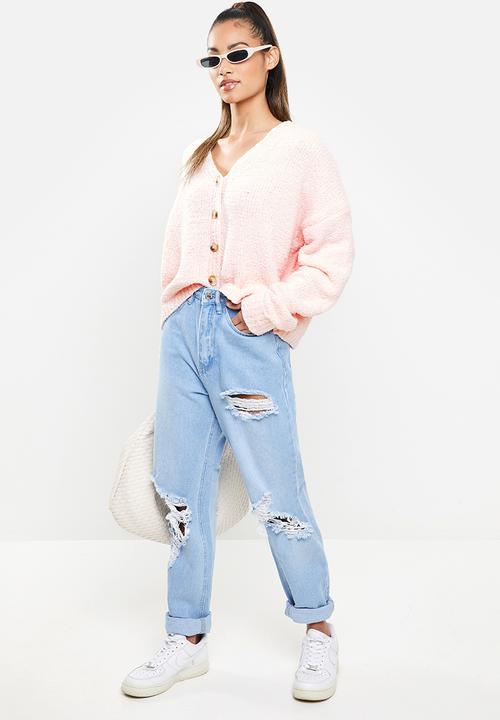 Missguided - Petite popcorn oversized cardigan - pink