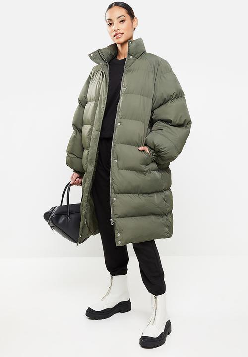 Missguided - Petite longline utility puffer - khaki