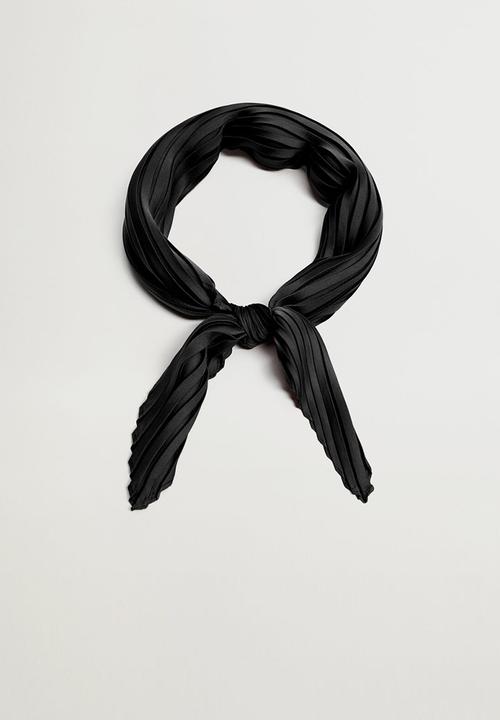 MANGO - Plain neck scarf -  black