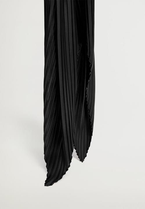 MANGO - Plain neck scarf -  black