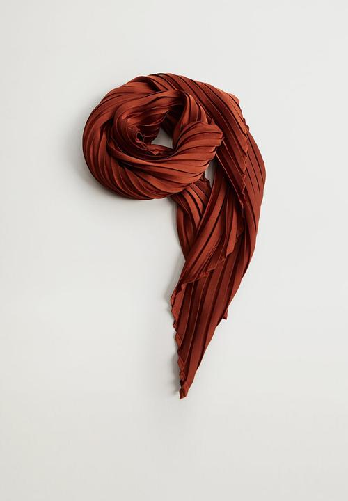 MANGO - Plain neck scarf - dark red
