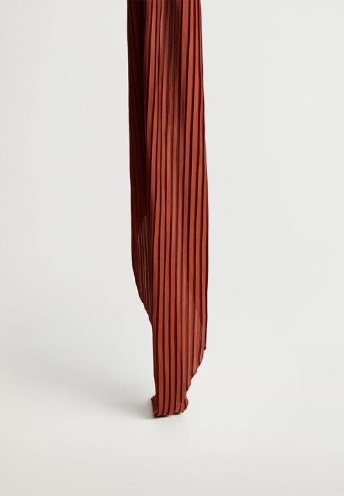 MANGO - Plain neck scarf - dark red