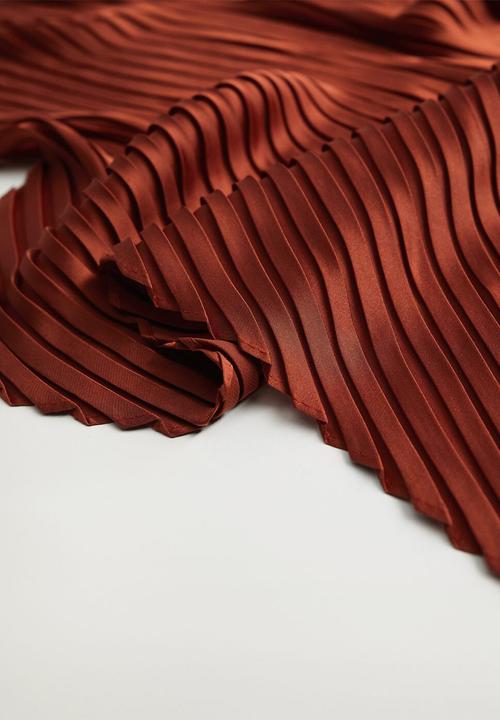 MANGO - Plain neck scarf - dark red