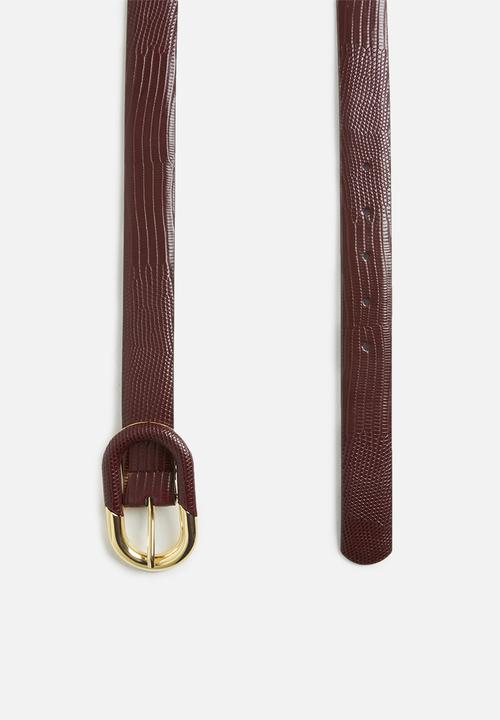 MANGO - Anton belt - dark red