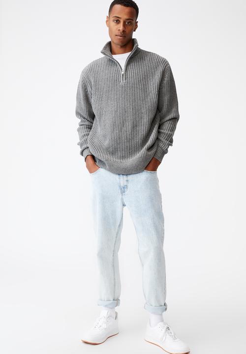 Cotton On - Quarter zip knit - grey 