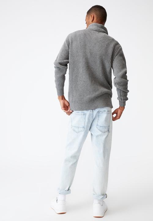 Cotton On - Quarter zip knit - grey 