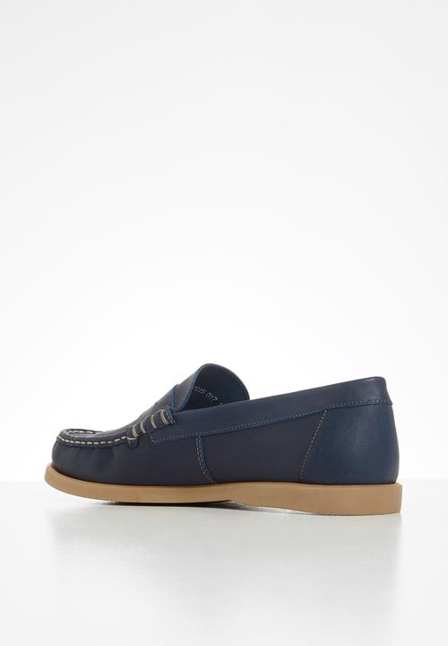 Grasshoppers - Deckskin loafer leather sandiego - navy