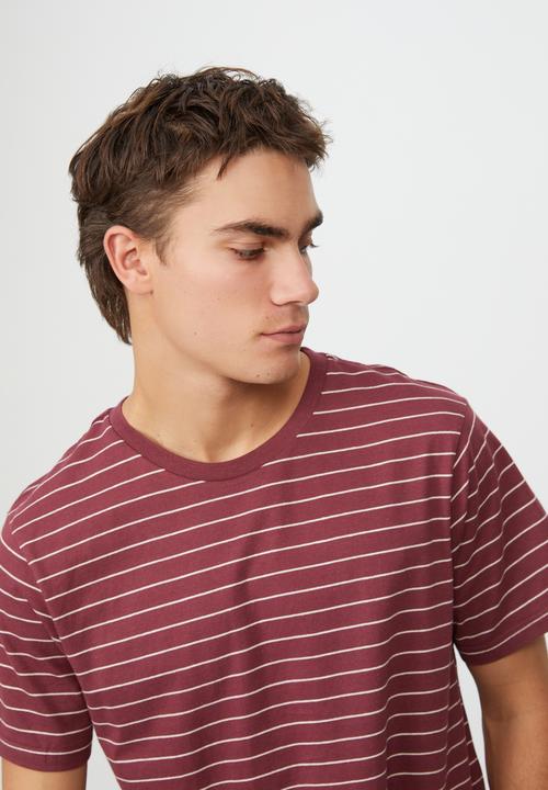 Cotton On - Tbar premium t-shirt - burgundy & white 