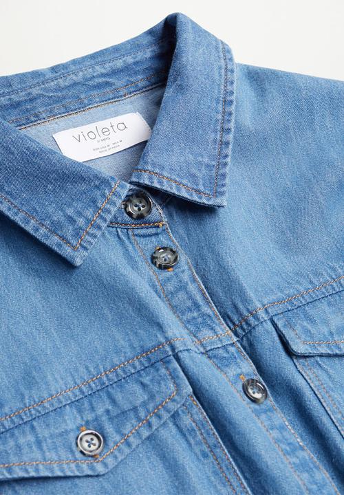 Violeta by Mango - Plus dress marcela - open blue