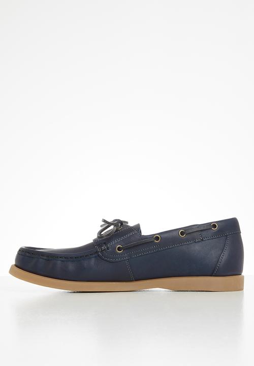 Grasshoppers - Deckskin boatshoe leather sandiego - navy