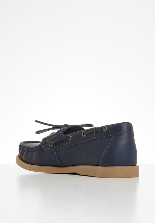 Grasshoppers - Deckskin boatshoe leather sandiego - navy