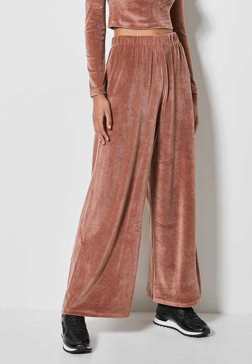 VELVET - Pull-on wide leg trouser - rose