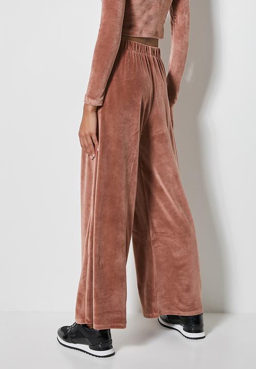 VELVET - Pull-on wide leg trouser - rose