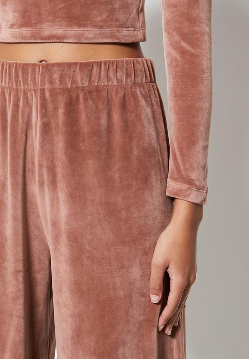 VELVET - Pull-on wide leg trouser - rose