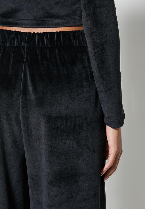 VELVET - Pull-on wide leg trouser - black