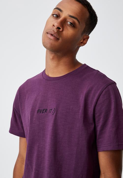 Cotton On - Tbar text t-shirt - purple