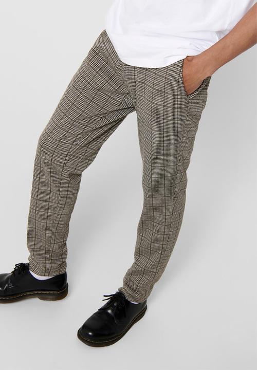 Only & Sons - Onselias check pants - neutral