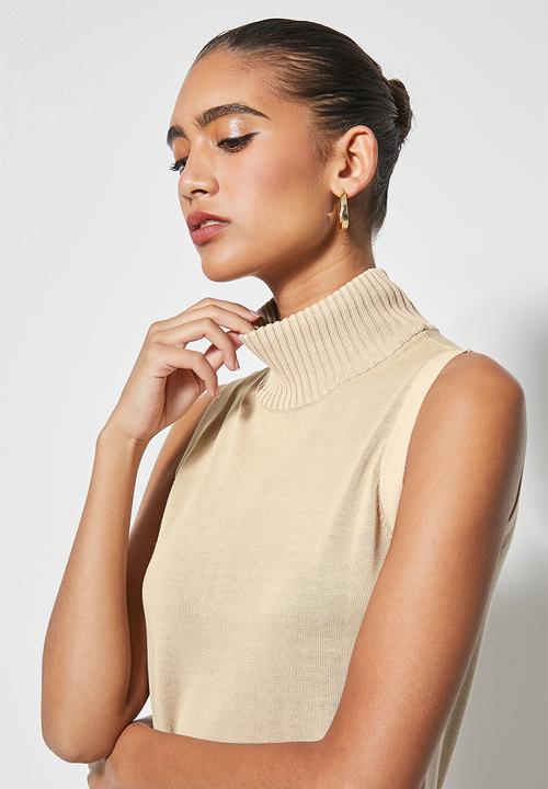 Superbalist - Organic cotton sleeveless knitwear dress - sand