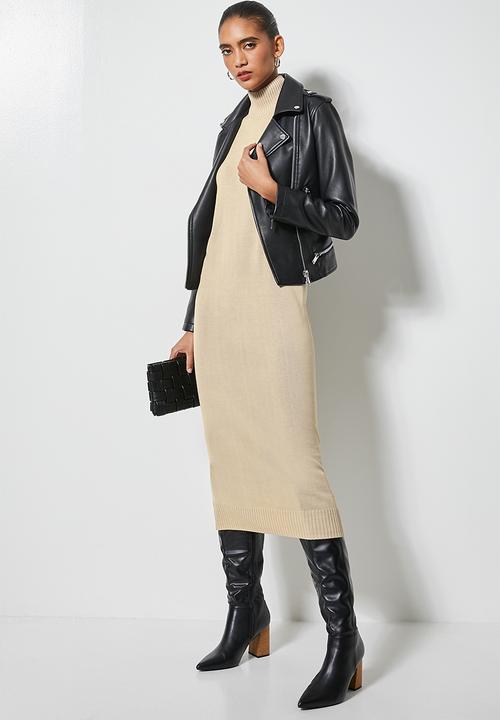 Superbalist - Organic cotton sleeveless knitwear dress - sand