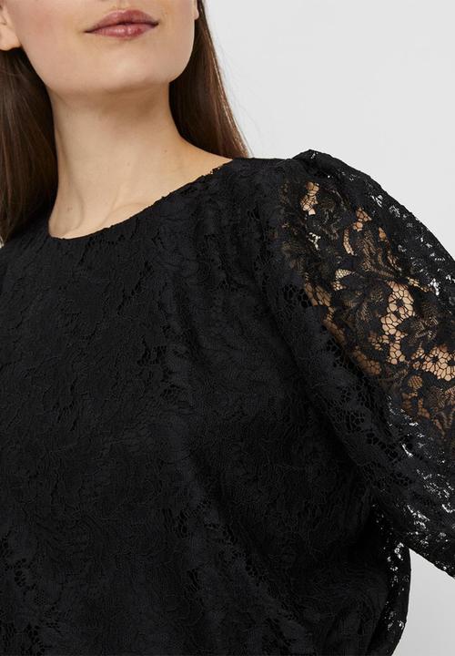 Vero Moda - Bonna 3/4 lace top - black