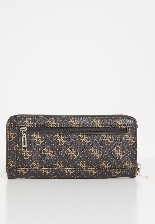 GUESS - Noelle slg large zip around - dark brown