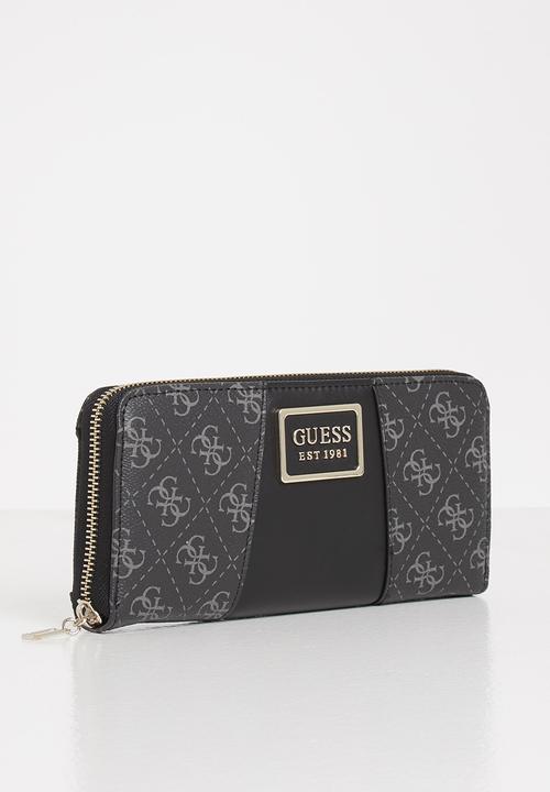 GUESS - Tyren slg large zip around - charcoal