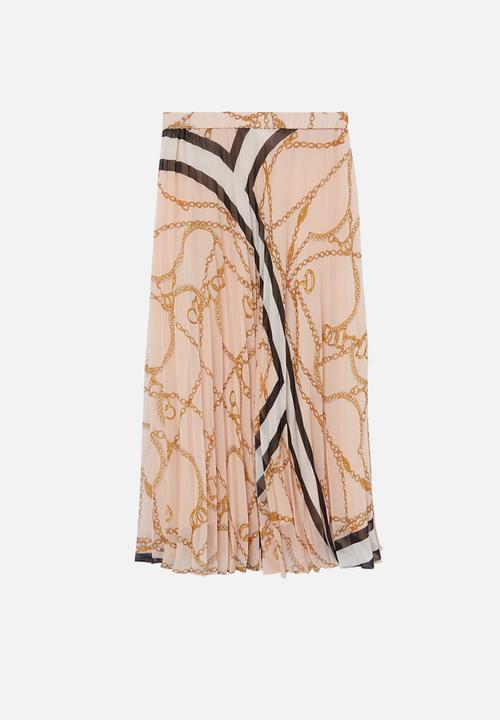 MANGO - Skirt daisy - light pastel pink