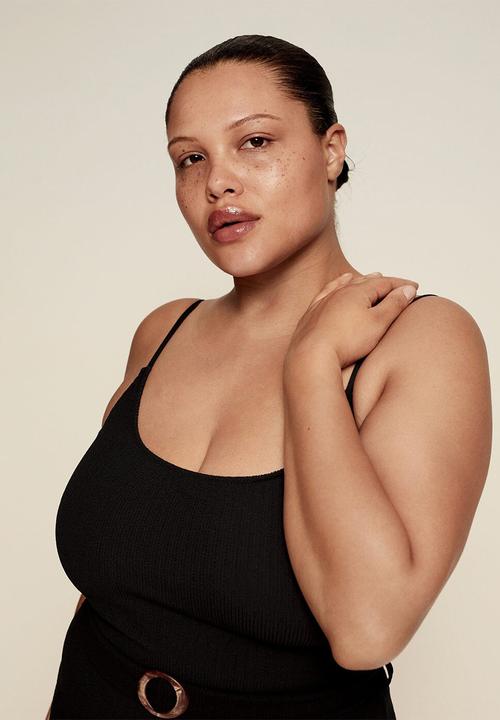 Violeta by Mango - Plus swimsuit bora - black