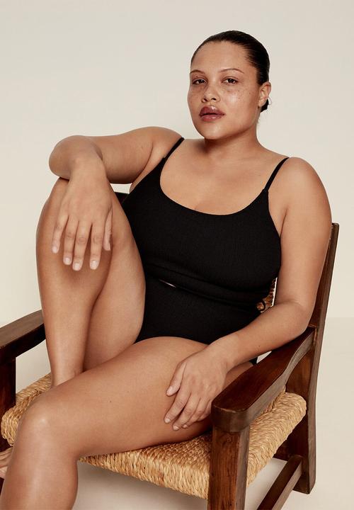 Violeta by Mango - Plus swimsuit bora - black