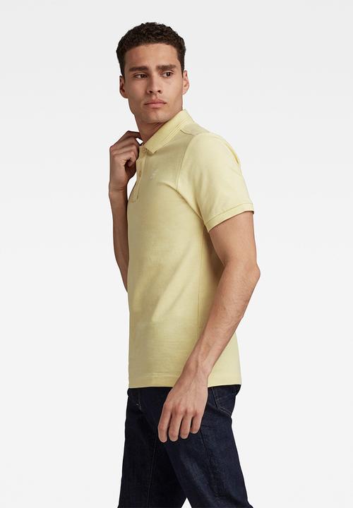G-STAR - Dunda slim polo short sleeve - yellow