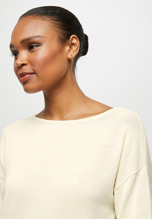 edit - Basic Vback lightweight jumper - cream 
