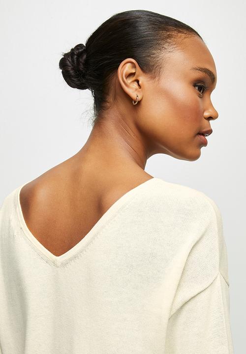 edit - Basic Vback lightweight jumper - cream 