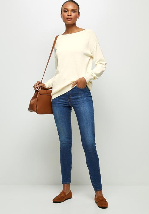 edit - Basic Vback lightweight jumper - cream 