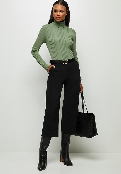 edit - Basic ribbed poloneck - green 