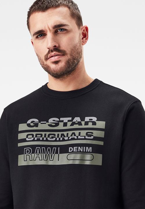 G-STAR - Originals r long sleeve sweats - black