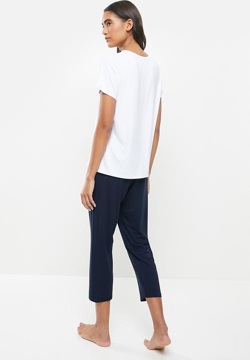 Superbalist - Sleep tee & pants - navy & white 