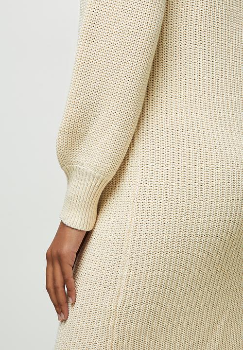 edit - Organic cotton Raglan column dress- cream 
