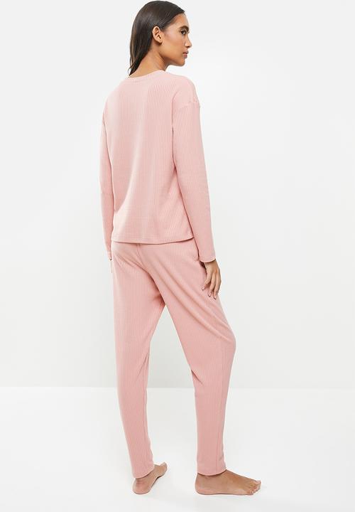 Superbalist - Rib sleep set - dusty pink